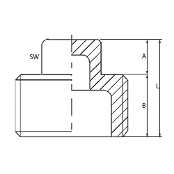 technische Zeichnung des Edelstahl-Stopfen