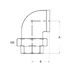 technische Zeichnung der Winkelverschraubung