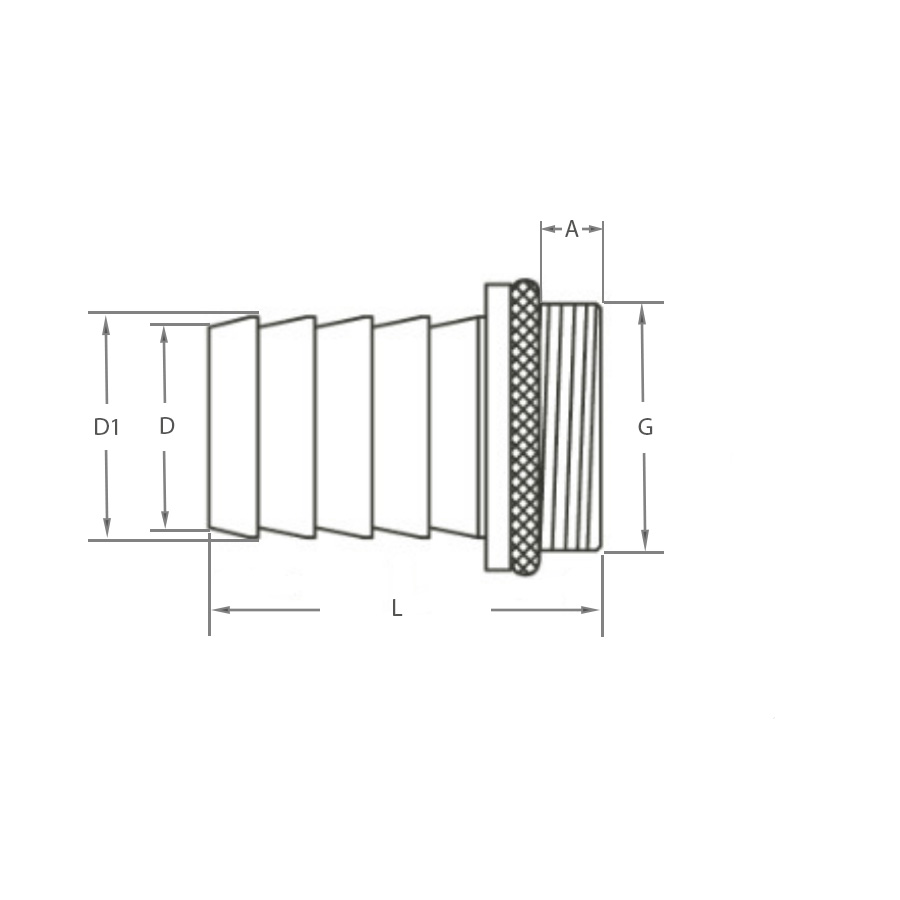 technische Zeichnung der Messingdurchführung