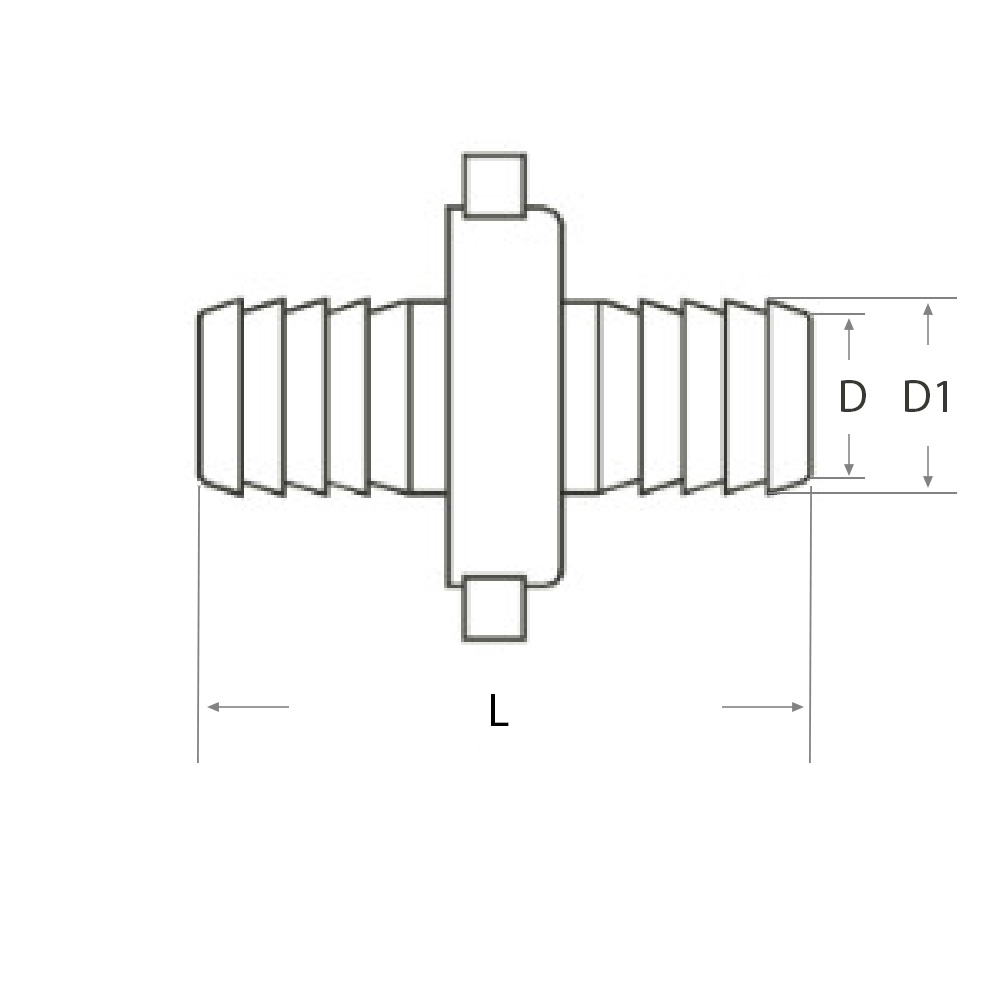 technische Zeichnung der Messingschlauchtülle