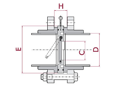 Technische Zeichnung des Absperrklappensets