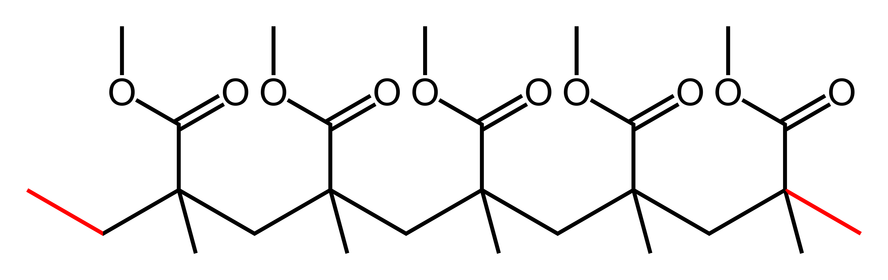 Chemische Strukturformel von Acrylglas.