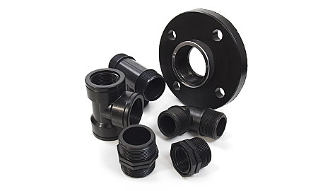 Auswahl an verschiedenen PP-Gewindefittings