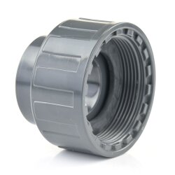 2/3 PVC Kupplung 1x Klebemuffe 40 mm, 1x Innengewinde 2" (59,61 mm)