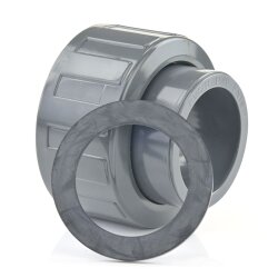 2/3 PVC Kupplung 1x Klebemuffe 40 mm, 1x Innengewinde 2" (59,61 mm)
