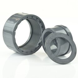 2/3 PVC Kupplung 1x Klebemuffe 40 mm, 1x Innengewinde 2" (59,61 mm)