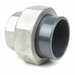 Edelstahlverschraubung PVC-Muffe 32 mm x Innengewinde 1" (33,25 mm)