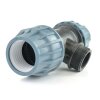 PE T-Stück 2x Klemmmuffe 63 mm, 1x Außengewinde 2" (59,61 mm)