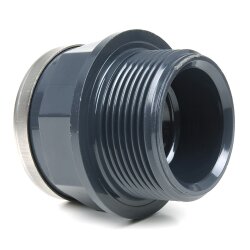 PVC-Gewindenippel Außengewinde 1 1/4", Innengewinde 1" verstärkt