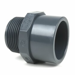 PVC-Gewindestück Klebeseite 110 mm/125 mm, Außengewinde 3" (87,88 mm)
