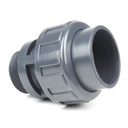 PVC-Kupplung für Pumpen Klebemuffe 40 mm, Außengewinde 1 1/4" (41,91 mm)