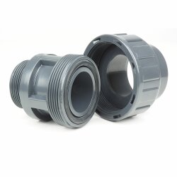 PVC-Kupplung für Pumpen Klebemuffe 40 mm, Außengewinde 1 1/4" (41,91 mm)
