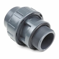 PVC-Kupplung für Pumpen Klebemuffe 50 mm, Außengewinde 2" (59,61 mm)