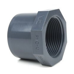 PVC-Reduzierstück Klebestutzen 20 mm auf Innengewinde 3/8" (16,66 mm)