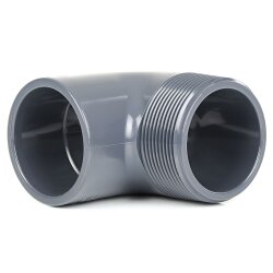 PVC-Winkel 90° Klebemuffe 40 mm, Außengewinde 1 1/4" (41,91 mm)