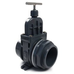 PVC-Zugschieber 75 mm mit Durchführung und Klebemuffe