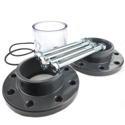 PVC-Schauglas 2x Klebemuffe 90 mm