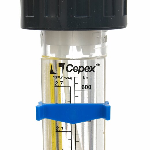 Durchflussmesser 16-160 l/h 2x Klebemuffe 20 mm PN 15 Methacrylat