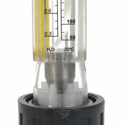 Durchflussmesser 16-160 l/h 2x Klebemuffe 20 mm PN 15 Methacrylat