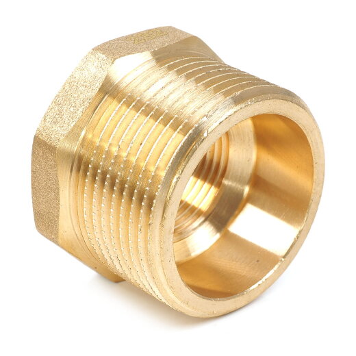 2x Messing Reduzierung 3/4" AG Auf 1/2" IG – Inkl. Dichtringe & 2 M Teflonband, Für Wasser- Und Gasleitungen