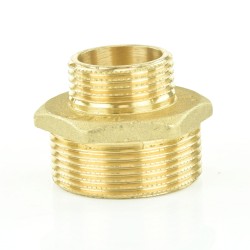 Messing Doppelnippel 3/4" (26,44 mm) x 1/2" (20,96 mm)