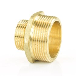 Messing Doppelnippel 1 1/4" (41,91 mm) x 1" (33,25 mm)