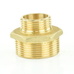 Messing Doppelnippel 1 1/2" (47,80 mm) x 1" (33,25 mm)