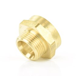 Messing Muffennippel Innengewinde 1/2" x Außengewinde 3/8"