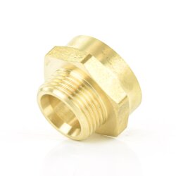Messing Muffennippel Innengewinde 1" x Außengewinde 3/4"