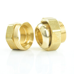 Messing Verschraubung Innengewinde x Außengewinde 1/2" (20,96 mm)