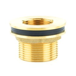 Messing Durchführung Außengewinde 1" x Innengewinde 3/4"