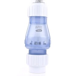 PVC-Rückschlagventil transparent mit Klebemuffen 50 mm (mit Feder)