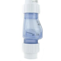 PVC-Rückschlagventil transparent mit Klebemuffen 50 mm (mit Feder)