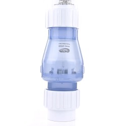 PVC-Rückschlagventil transparent mit Klebemuffen 63 mm (mit Feder)