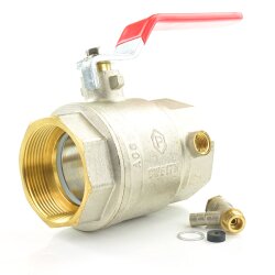 Messingkugelhahn mit Entleerung 2x Innengewinde