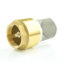 Fußventil aus Messing für Saugschläuche, Innengewinde 3" (87,88 mm)