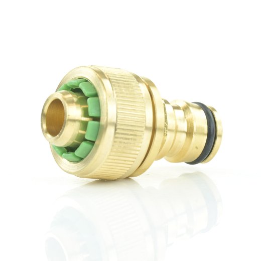 Messing Schlauchkupplung Klickstecker x Klemmmuffe 19 mm (3/4")