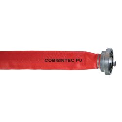 Flachschlauch 20 m mit Feuerwehrkupplungen COBISYNTEC PU rot