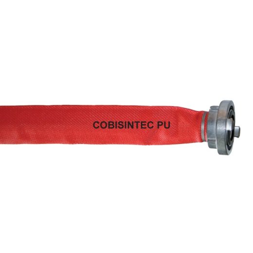 Flachschlauch 20 m mit Feuerwehrkupplungen COBISYNTEC PU rot 75-B