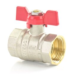 Messing Kugelhahn mit Flügelgriff 2x Innengewinde 3/4" (26,44 mm)