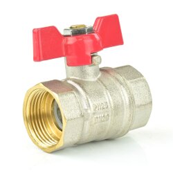 Messing Kugelhahn mit Flügelgriff 2x Innengewinde 1" (33,25 mm)