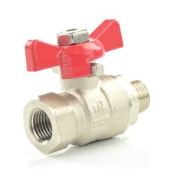 Messing Kugelhahn mit Flügelgriff IG x AG