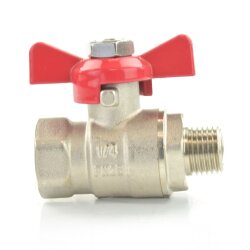 Messing Kugelhahn mit Flügelgriff IG x AG