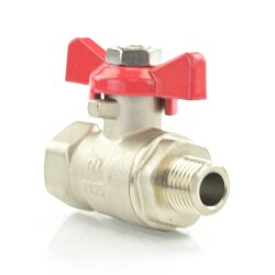 Messing Kugelhahn mit Flügelgriff IG x AG