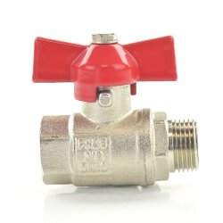 Messing Kugelhahn mit Flügelgriff IG x AG