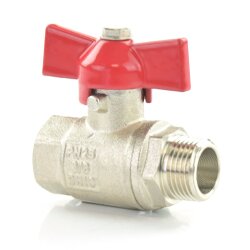 Messing Kugelhahn mit Flügelgriff IG x AG