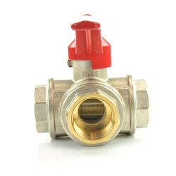 Messing 3-Wege-Kugelhahn mit T-Bohrung 1/4" (13,16 mm)