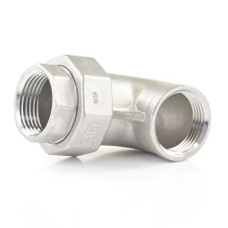 Nr. 96 Edelstahl Winkelverschraubung 2x Innengewinde 1 1/4" (41,91 mm)
