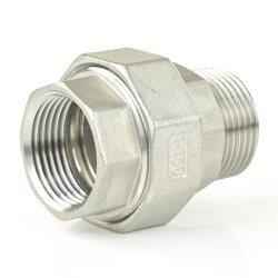 Nr. 341 Edelstahl Verschraubung IG x AG 1/2" (20,96 mm), konisch dichtend