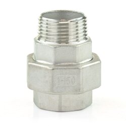 Nr. 341 Edelstahl Verschraubung IG x AG 1 1/4" (41,91 mm), konisch dichtend